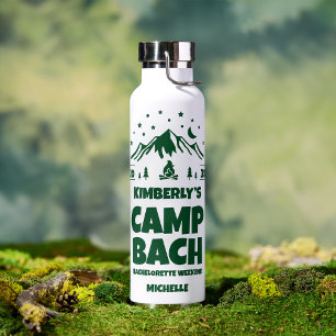 Botella De Agua Despedida de soltera con glamour verde