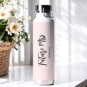 Botella De Agua Despedida de soltera futura Sra. Rosa claro 