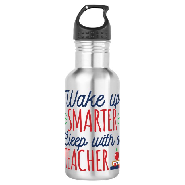 Botella De Agua Despierta con un profesor más inteligente (Anverso)