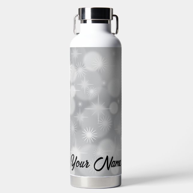Botella De Agua Destellos Blancos Personalizados (Delantero)