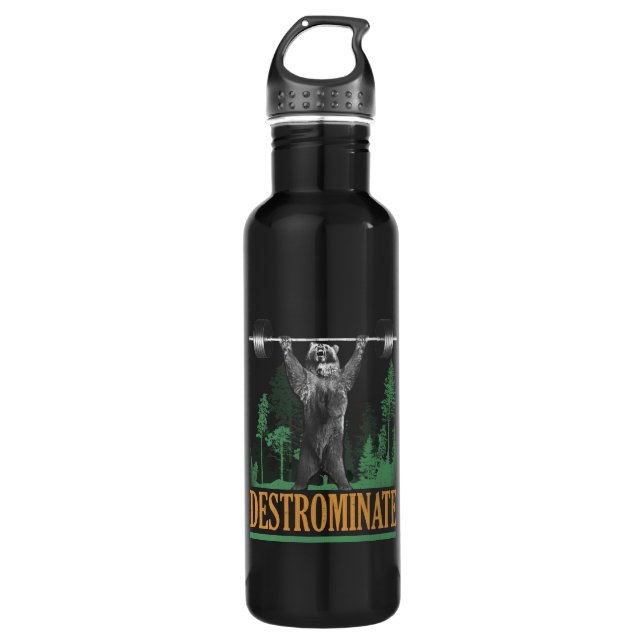 Botella De Agua Destrominar - Oso - Funny Workout Inspirador (Anverso)