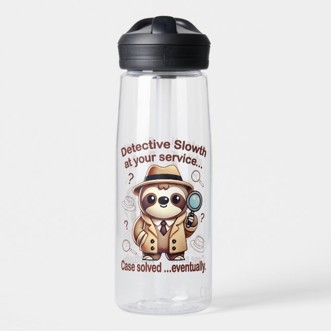 Botella De Agua "Detective Sloth" Sloth Private Eye (Delante)