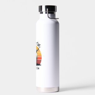 Botella De Agua Detén el auto veo vaca flautista de vaca retro