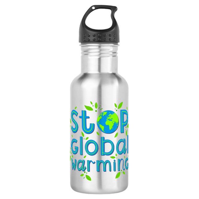 Botella De Agua Detener el calentamiento global (Anverso)