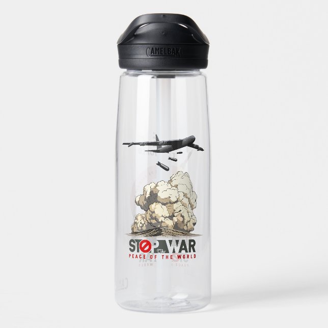 Botella De Agua Detener la Guerra | 25oz (Atrás)
