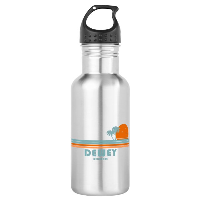 Botella De Agua Dewey Beach Delaware Sun Palm Trees (Anverso)