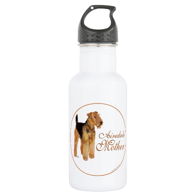 Botella De Agua Día de la Madre Airedale Terrier (Anverso)