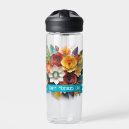 Botella De Agua Día de la Madre Floral de Arte de Papel 3D