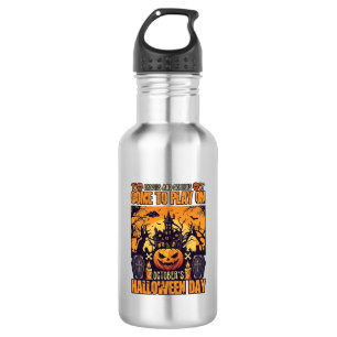 Botella De Agua Día de las Brujas Duendes Fantasmas Ven a Jugar Oc