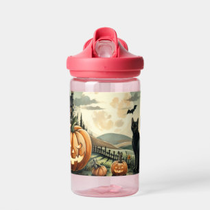 Botella De Agua Día de las Brujas/Otoño/calabaza/gato