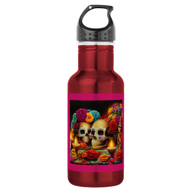 Botella De Agua Día de los muertos (Anverso)