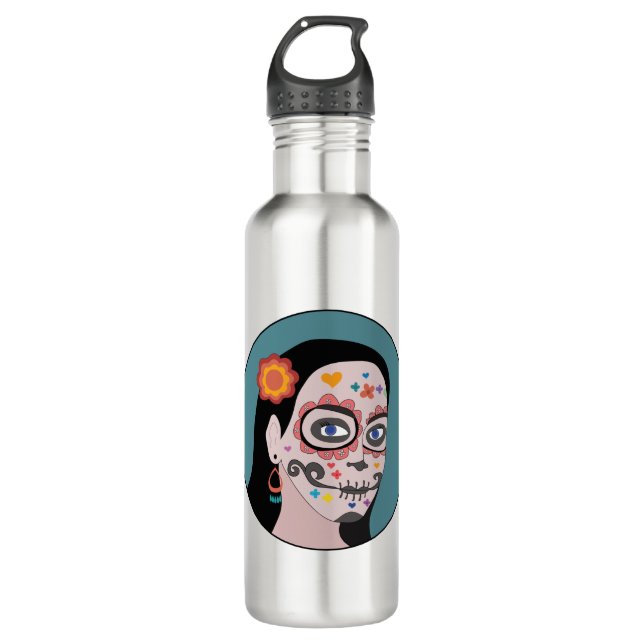 Botella De Agua Día de los Muertos (Anverso)