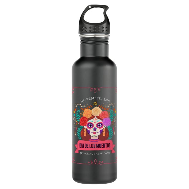 Botella De Agua Día de los muertos (Anverso)