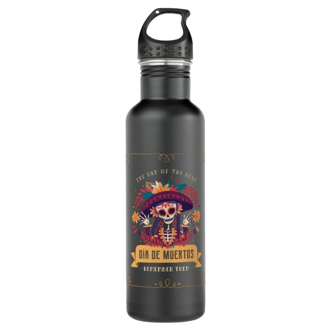 Botella De Agua Dia de muertos day of the dead (Anverso)