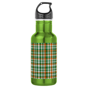 Botella De Agua día de San Patricio bandera de Irlanda gingham col