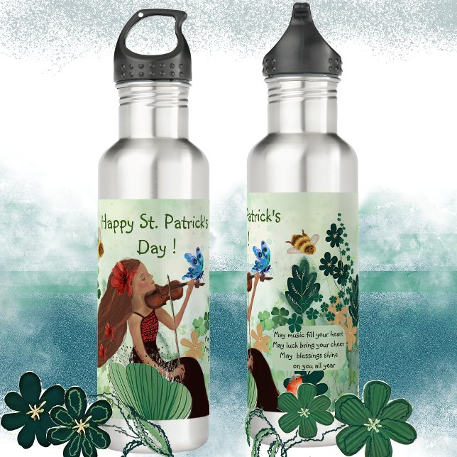 Botella De Agua Día de San Patricio con Música (St Patrick's Day with Music Waterbottle)