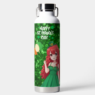 Botella De Agua Día de San Patricio lindo, clase de anime irlandés