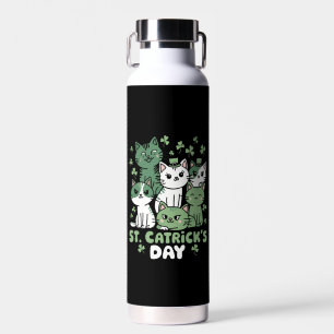 Botella De Agua Día del gato de San Patricio Día divertido de Catr
