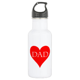 Botella De Agua Día del padre del corazón rojo