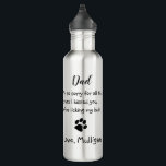 Botella De Agua Día del Padre - Famoso cumpleaños de papá de perro<br><div class="desc">Sorprende a papá este Día del Padre con esta botella de agua de papá de perro super lindo. Papá... Lo siento tanto por todas las veces que te besé... después de lamerme el trasero. Personalice la foto y el nombre del Mascota favorito de Dog Dad . Día del Padre -...</div>