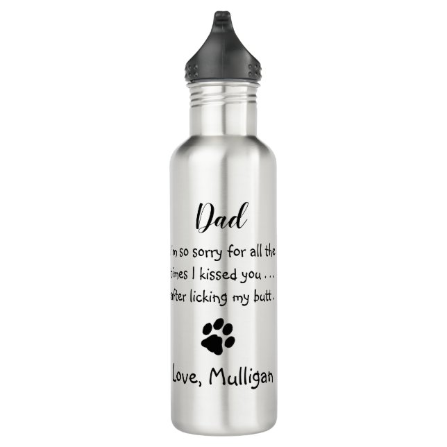 Botella De Agua Día del Padre - Famoso cumpleaños de papá de perro (Derecha)
