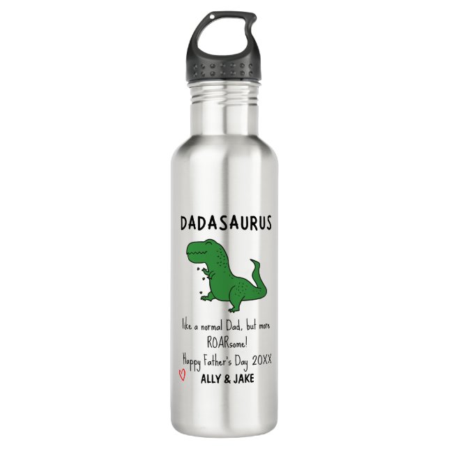 Botella De Agua Día del Padre Funny T-rex (Anverso)