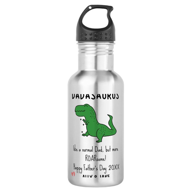 Botella De Agua Día del Padre Funny T-rex (Anverso)