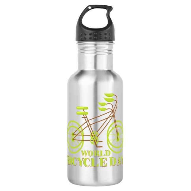 Botella De Agua Día Mundial de la Bicicleta (Anverso)