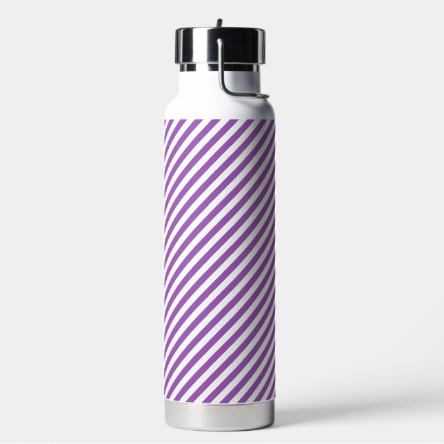 Botella De Agua Diagonal purple and white stripes pattern (Izquierda)