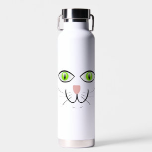 Botella De Agua Dibujo animado de cara divertida de gato-29034