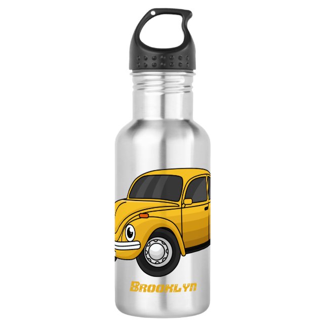Botella De Agua Dibujo animado de coche clásico (Anverso)