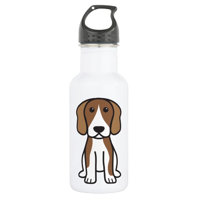 Botella De Agua Dibujo animado del perro del beagle (Anverso)