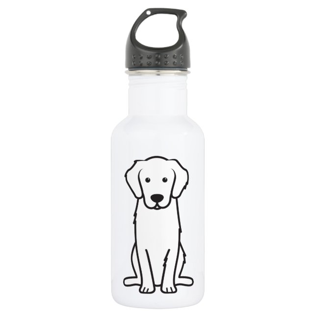 Botella De Agua Dibujo animado del perro del golden retriever (Anverso)