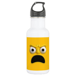 Botella De Agua Dibujo animado emoción cara, cara sorprendida, 