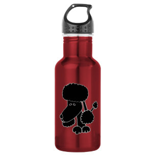 Botella De Agua Dibujo animado negro divertido del perro de