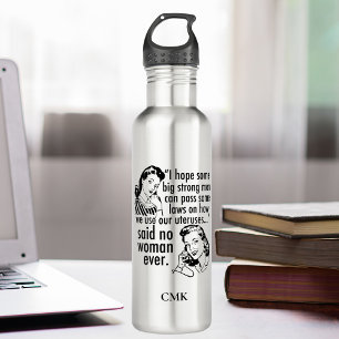 Botella De Agua Dibujo Animado Político Pro Elección Divertido Fem
