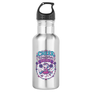 Botella De Agua Dibujo de Arte de Unicornio Alegre Espíritu de Uni