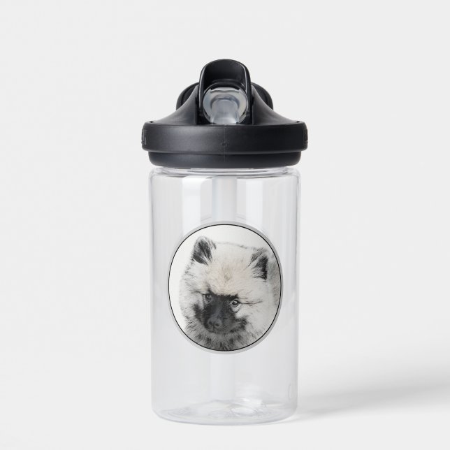 Botella De Agua Dibujo de cachorros de Keeshond - Arte de perros o (Delante)