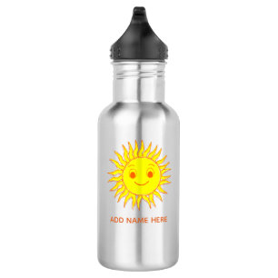 Botella De Agua Dibujo de cara de sol feliz