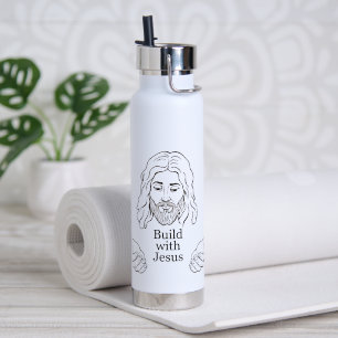 Botella De Agua Dibujo de fe cristiana con Jesús