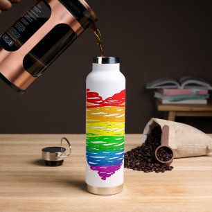 Botella De Agua Dibujo de la forma del corazón garabateado por el 