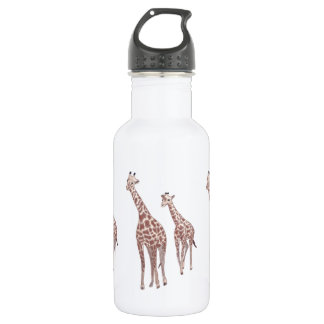 Botella De Agua Dibujo de las jirafas madre e hijo