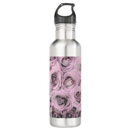 Botella De Agua Dibujo de rosas rosadas