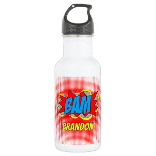 Botella De Agua Dibujo Divertido Personalizado Libro de Cómic Esti
