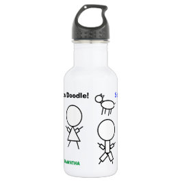 Botella De Agua Dibujo Figura Doodle Faces Color Me