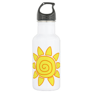 Botella De Agua Dibujo mono del sol hecho a mano para niños Ilustr