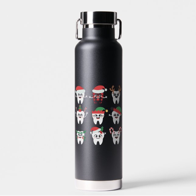 Botella De Agua Dientes Navidades dentales divertidos dientes cute (Delantero)