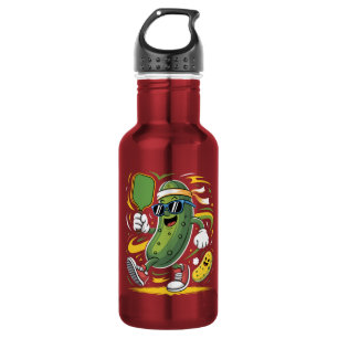 Botella De Agua Dill pickle jugando pickleball