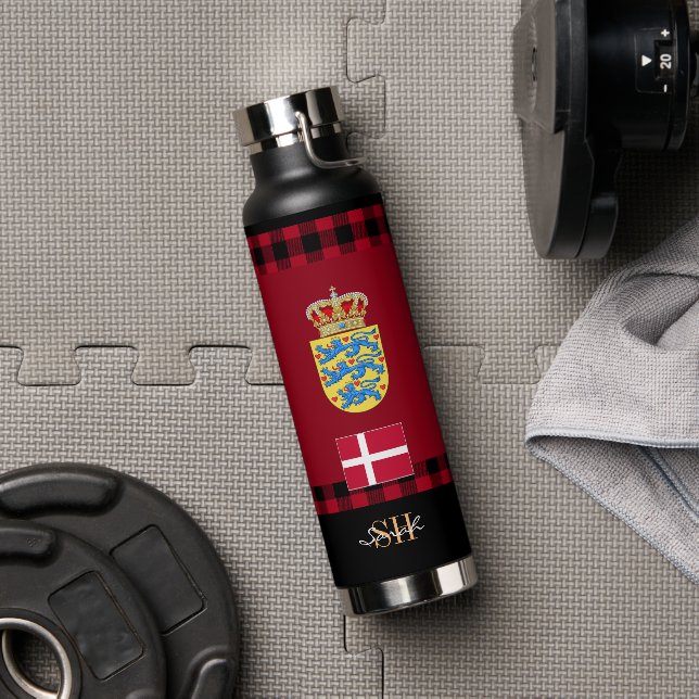 Botella De Agua Dinamarca: Aislamiento del vacío ruso, bandera dan (Gimnasio)