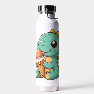 Botella De Agua Dino de comer helado lindo